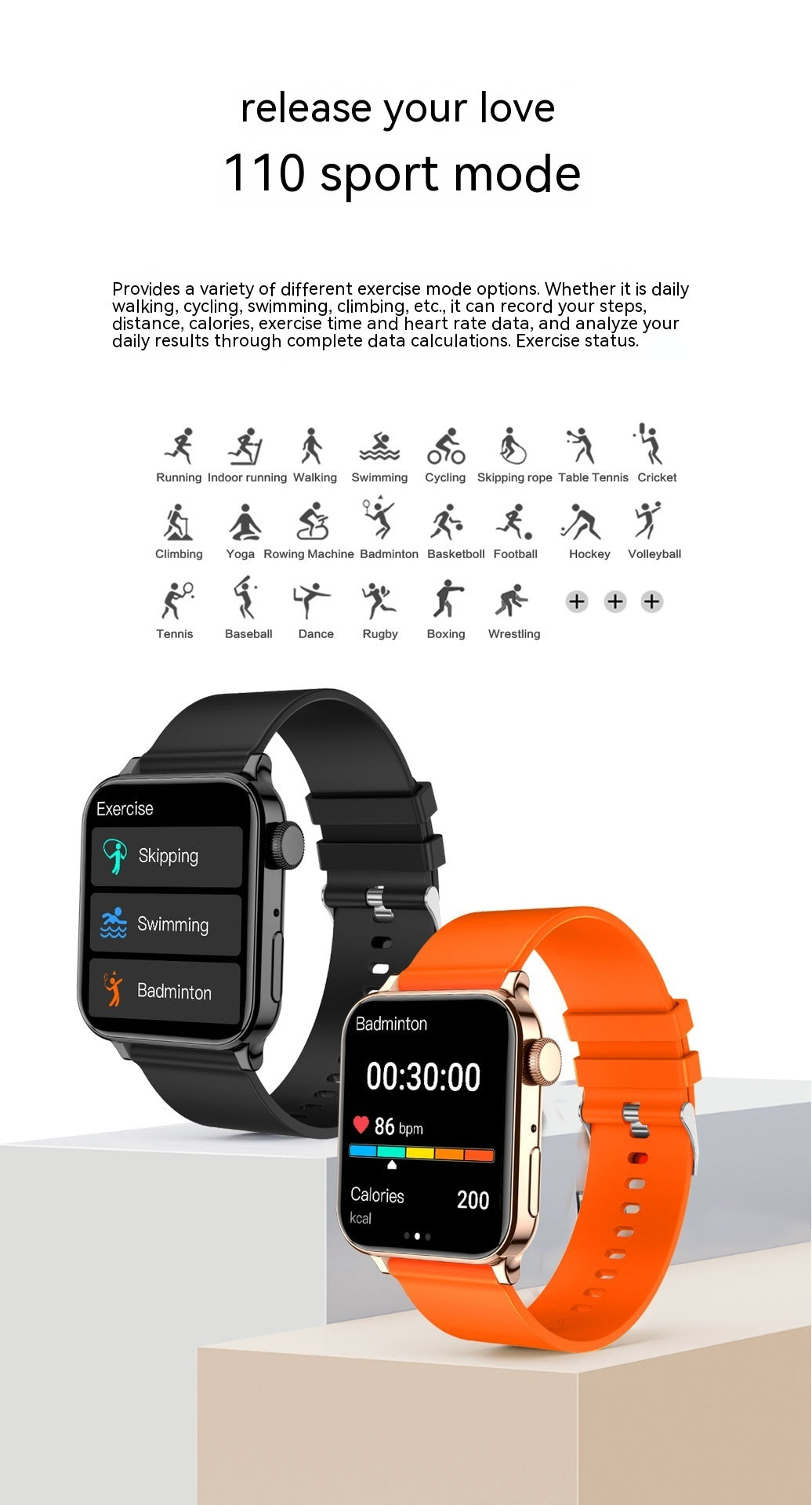 H8 Smartwatch: Stylish Fitness Tracker with Heart Rate & Sleep Monitor