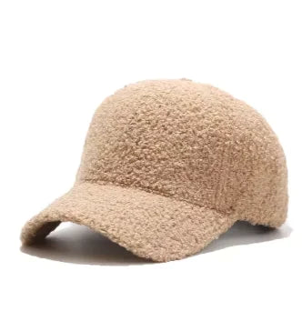 Cozy Teddy Bear Baseball Cap - Soft, Warm, and Trendy Winter Hat