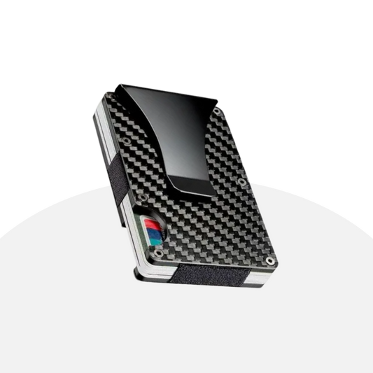 Carbon Fiber Slim Wallet - RFID Blocking, Minimalist, Metal Money Clip