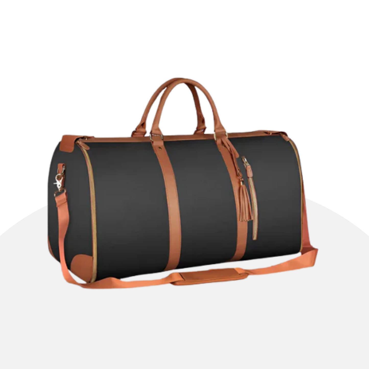 Elegant Weekender Duffel Bag - Stylish Travel Companion with Leather Accents