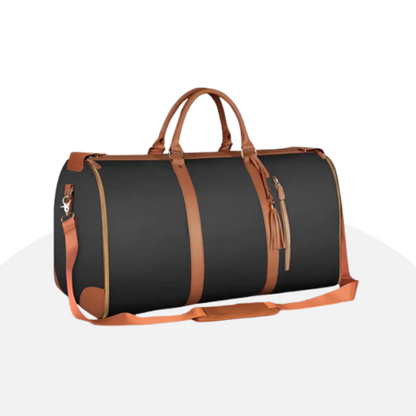 Elegant Weekender Duffel Bag - Stylish Travel Companion with Leather Accents