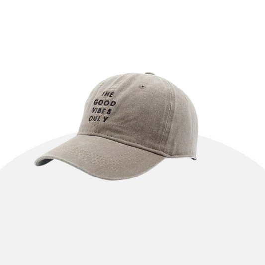 "The Good Vibes Only" Dad Hat | Embroidered | Khaki | Unisex