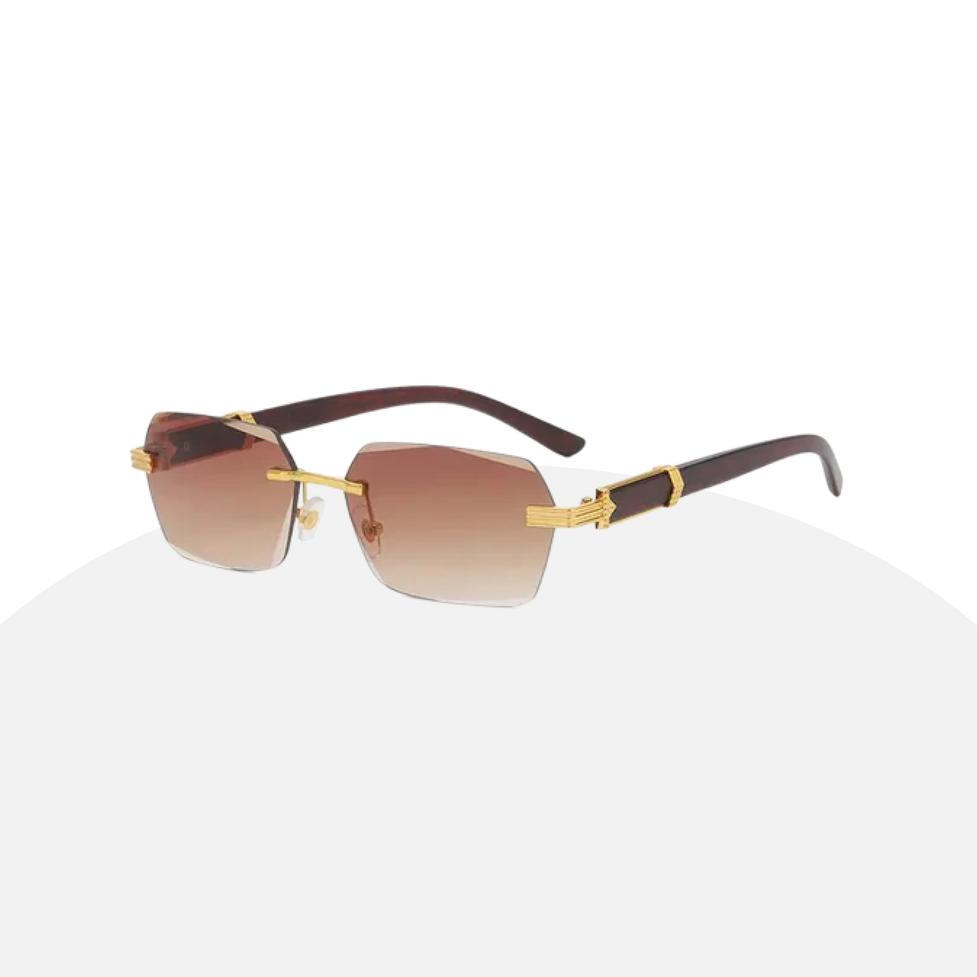 Chic Rimless Sunglasses for Women - Lightweight Metal, Gradient Lens