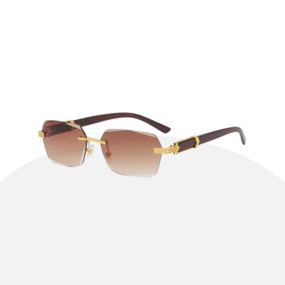 Chic Rimless Sunglasses for Women - Lightweight Metal, Gradient Lens