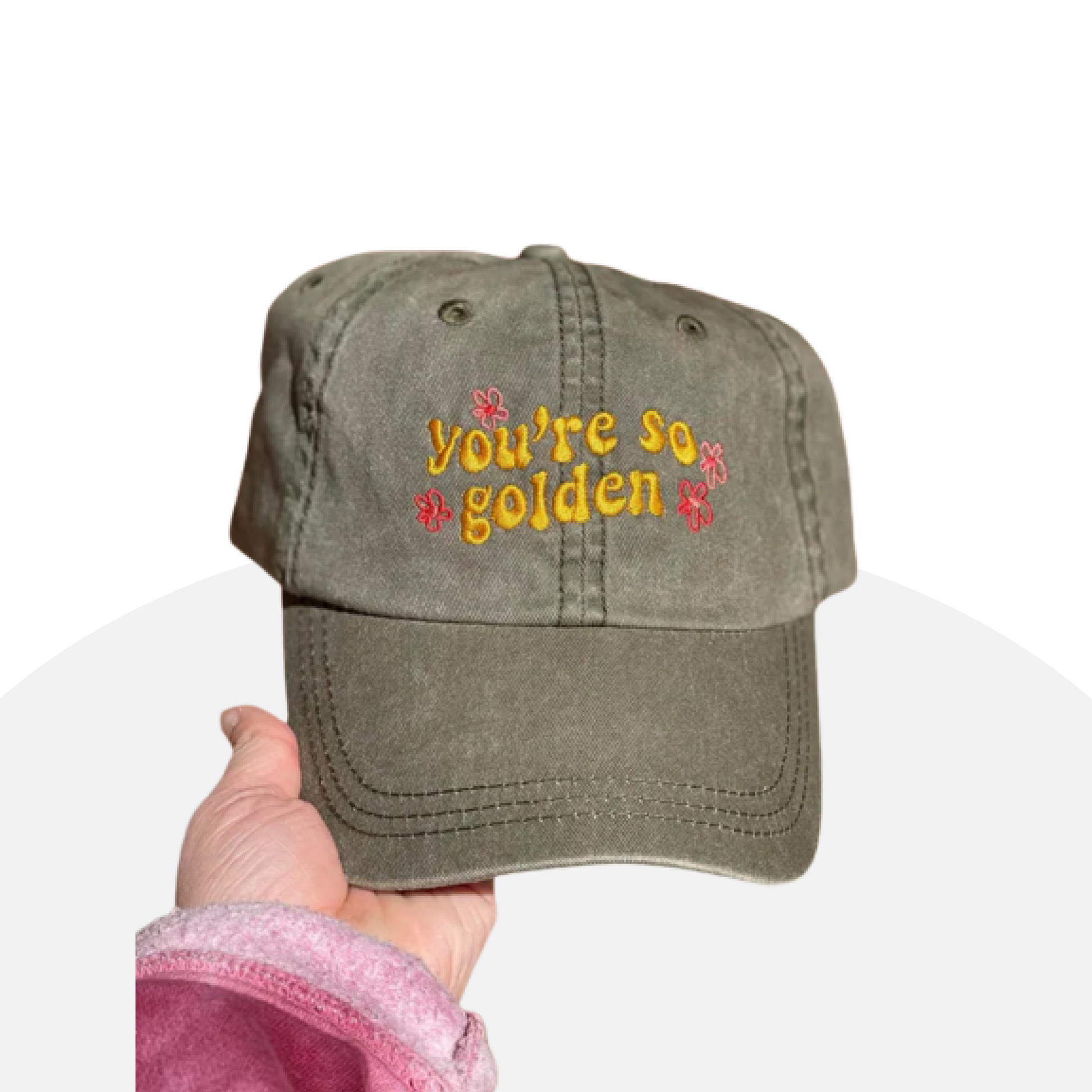 "You're So Golden" Embroidered Cap - Positive Vibes, Unisex, Adjustable