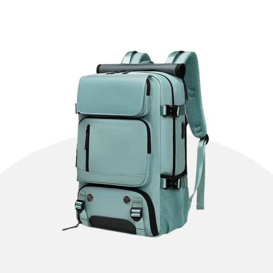 Expandable Water-Resistant Travel Backpack with Laptop Compartment