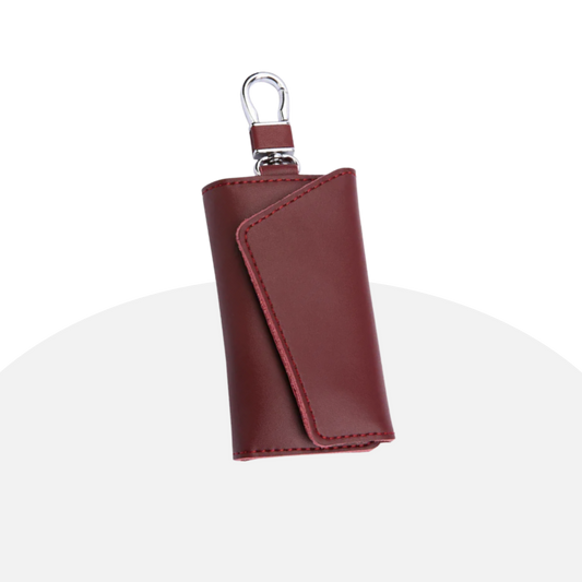 Compact Leather Key Case with RFID Blocking, Card & Key Holder