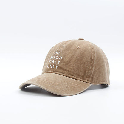 "The Good Vibes Only" Dad Hat | Embroidered | Khaki | Unisex