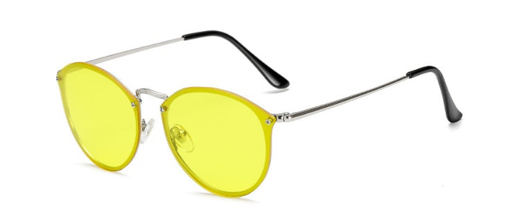 Classic Round Sunglasses - Metal Frame, UV Protection, Timeless Style