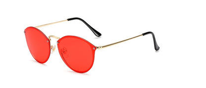 Classic Round Sunglasses - Metal Frame, UV Protection, Timeless Style