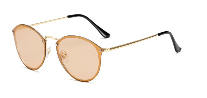 Classic Round Sunglasses - Metal Frame, UV Protection, Timeless Style