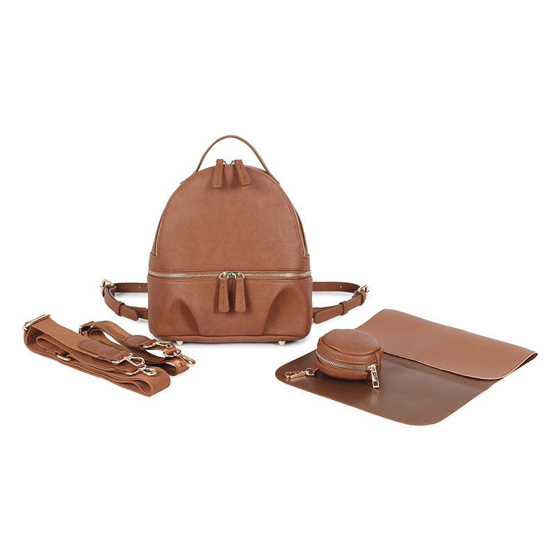 Luxurious Leather Diaper Backpack - Stylish, Organized, and Versatile