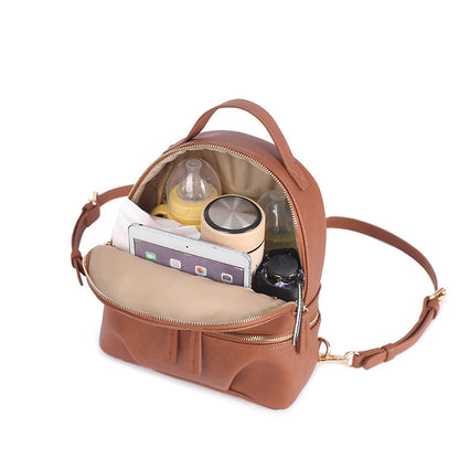 Luxurious Leather Diaper Backpack - Stylish, Organized, and Versatile