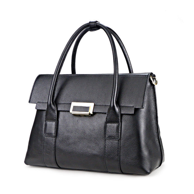 Sophisticated Leather Satchel - Timeless Design, Organized Interior