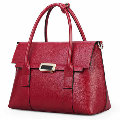 Sophisticated Leather Satchel - Timeless Design, Organized Interior