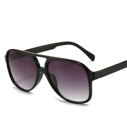 Classic Aviator Sunglasses with Brown Lenses & Black Frame