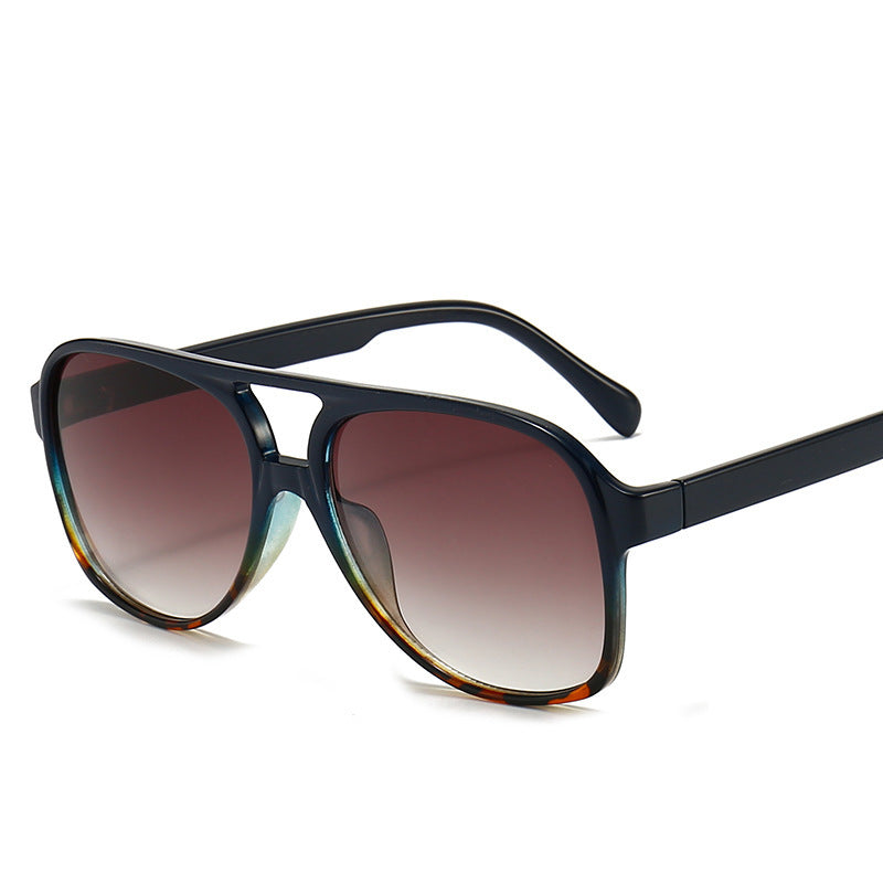 Classic Aviator Sunglasses with Brown Lenses & Black Frame