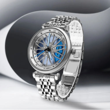 Wheel Watch - Unique Design, Diamond Accent, Women's Fashion