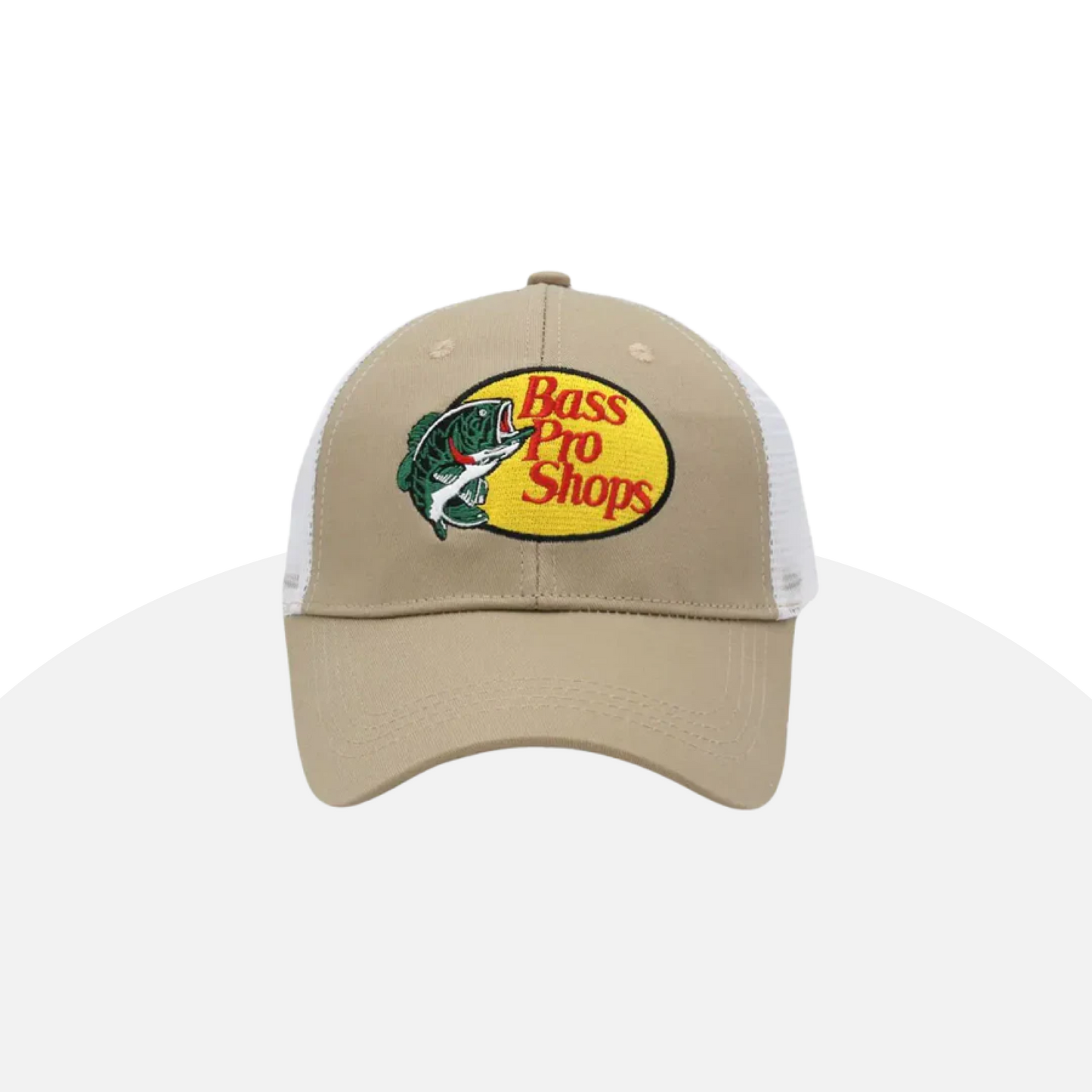 Bass Pro Shops Trucker Hat | Classic Logo | Khaki & Mesh | Unisex