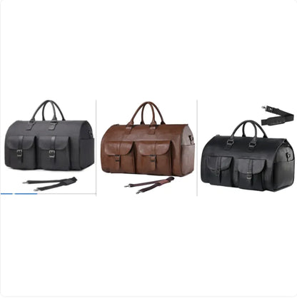 Convertible Leather Duffel Bag | Garment Bag, Travel, Gym