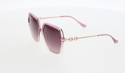 Oversized Gradient Sunglasses - Pink Frame, Chic, UV Protection