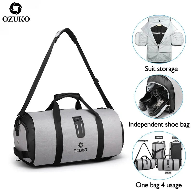 OZUKO Convertible Duffel Backpack - Versatile Travel Bag with Laptop Compartment