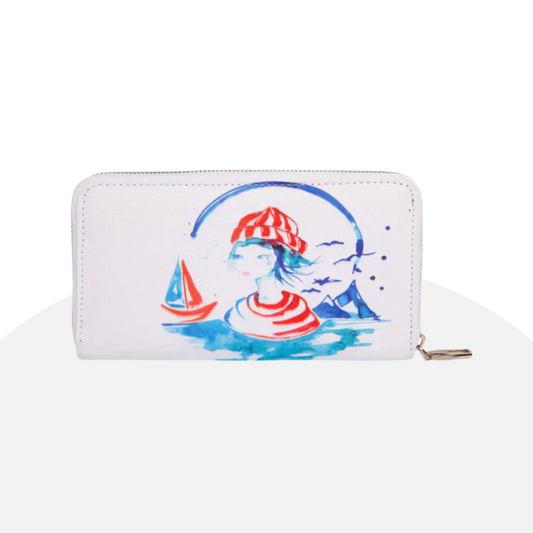 Anemoss Sailor Girl Wallet Women's Clutch Long Zippered Purse