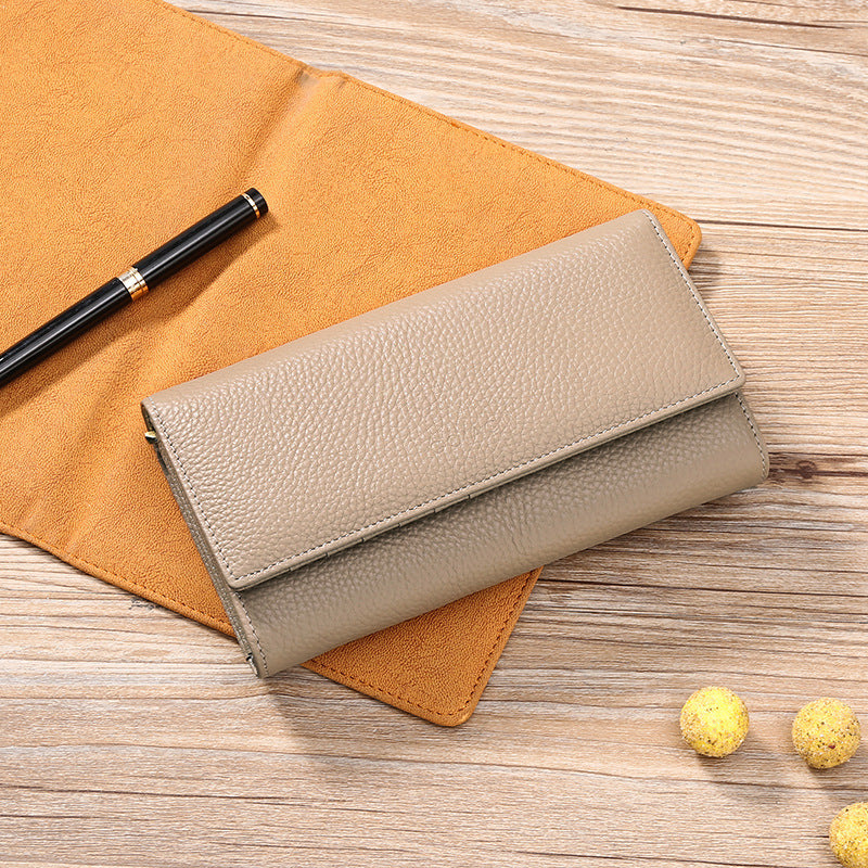 Elegant Leather Clutch Wallet - RFID Blocking, Spacious, Timeless Style