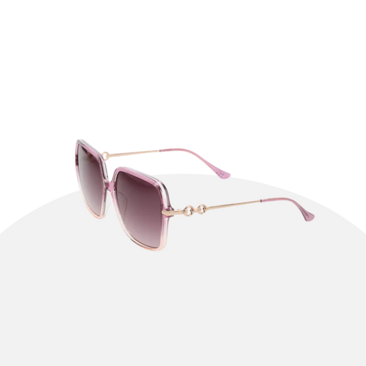 Oversized Gradient Sunglasses - Pink Frame, Chic, UV Protection