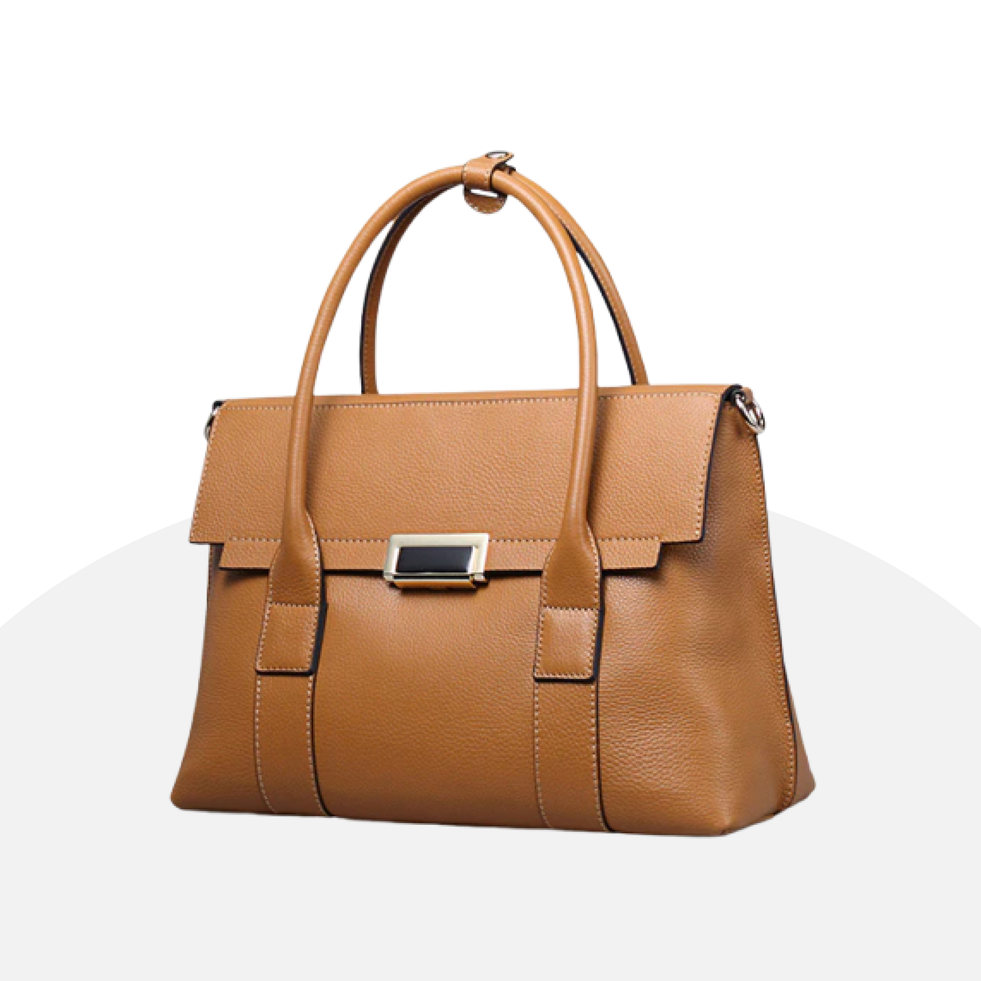 Sophisticated Leather Satchel - Timeless Design, Organized Interior