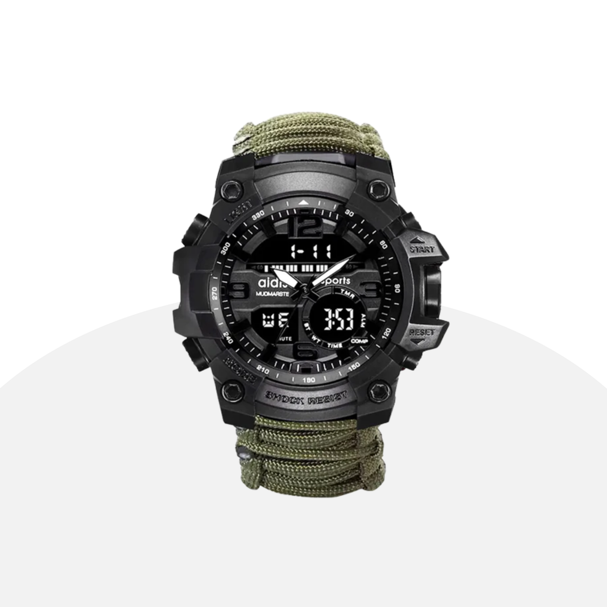 Addies Mudmarsite: Rugged Outdoor Sports Watch with Paracord Band