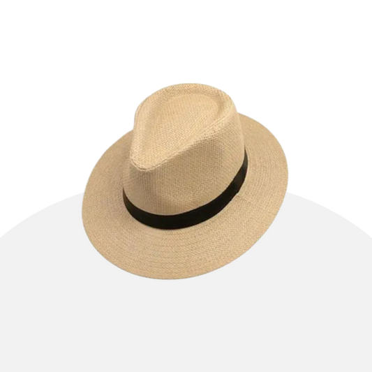 Classic Straw Fedora Hat - Summer Sun Protection, Unisex