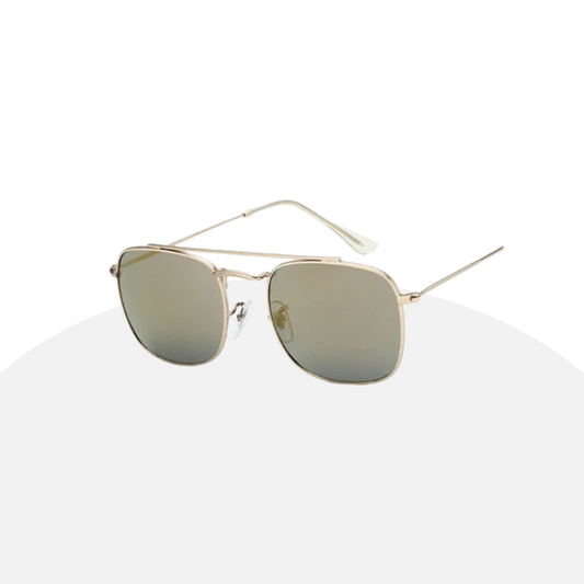 Classic Square Aviator Sunglasses with Metal Frame