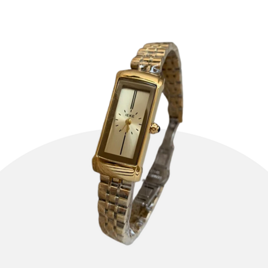 IEKE Women's Gold Rectangular Watch Quartz Elegant Vintage Style