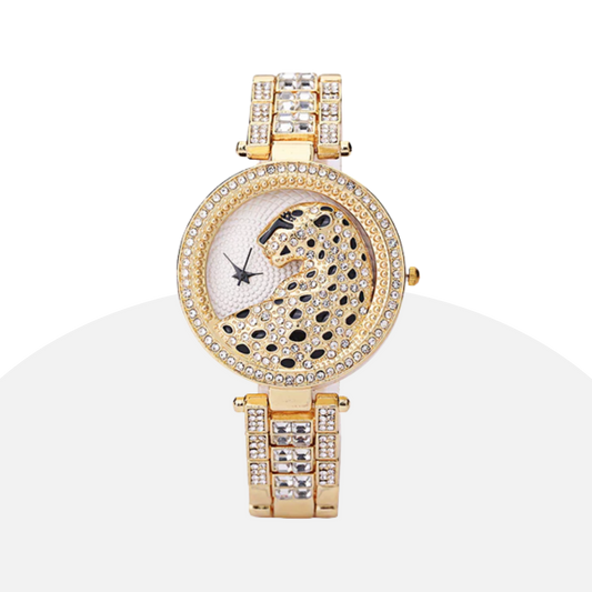 Luxurious Leopard Watch Women's Gold Rhinestone Quartz Unique Gift