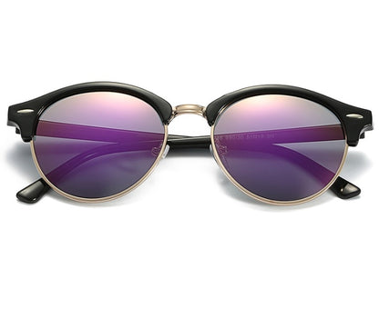 Trendy Round Sunglasses | Rose Gold Mirror Lenses | UV400 Protection