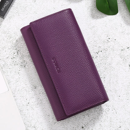 Elegant Leather Clutch Wallet - RFID Blocking, Spacious, Timeless Style