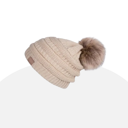 Cozy Cable Knit Pom Pom Beanie - Winter Warmth & Style