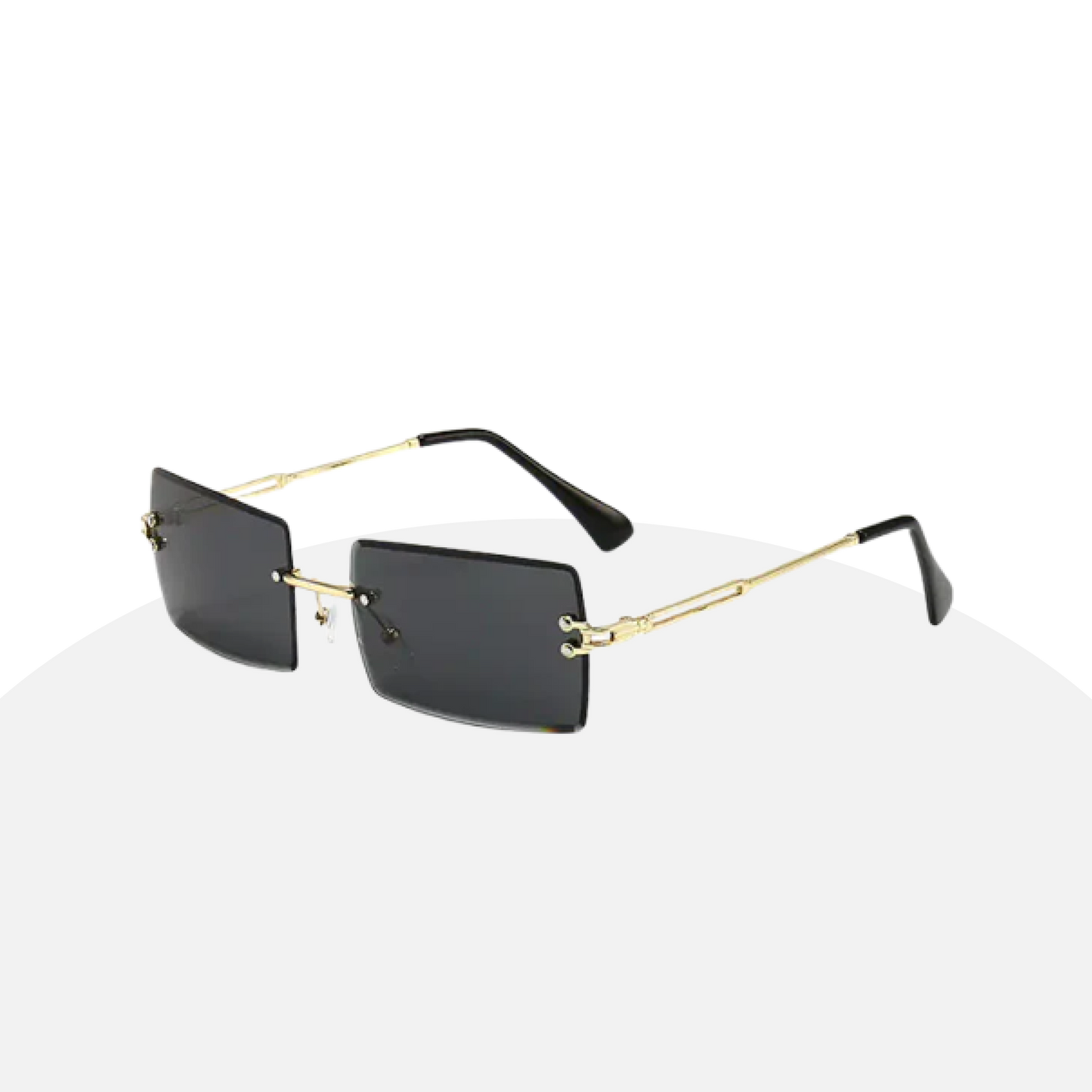 Edgy Rimless Rectangle Sunglasses - UV400, Lightweight, Fashion-Forward