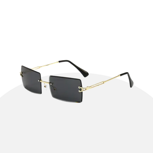 Edgy Rimless Rectangle Sunglasses - UV400, Lightweight, Fashion-Forward