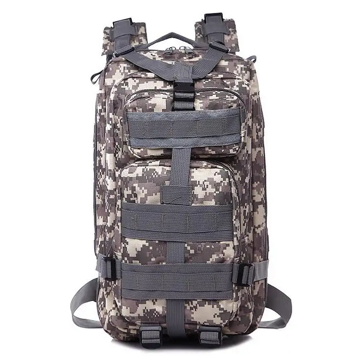 Compact Tactical Backpack - MOLLE, Water-Resistant, Camo Design