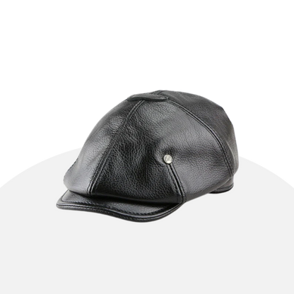 Classic Leather Newsboy Cap - Timeless Style & Comfort