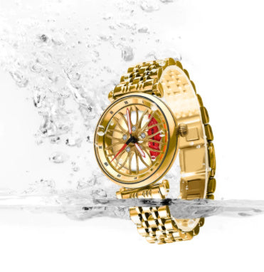 Wheel Watch - Unique Design, Diamond Accent, Women's Fashion