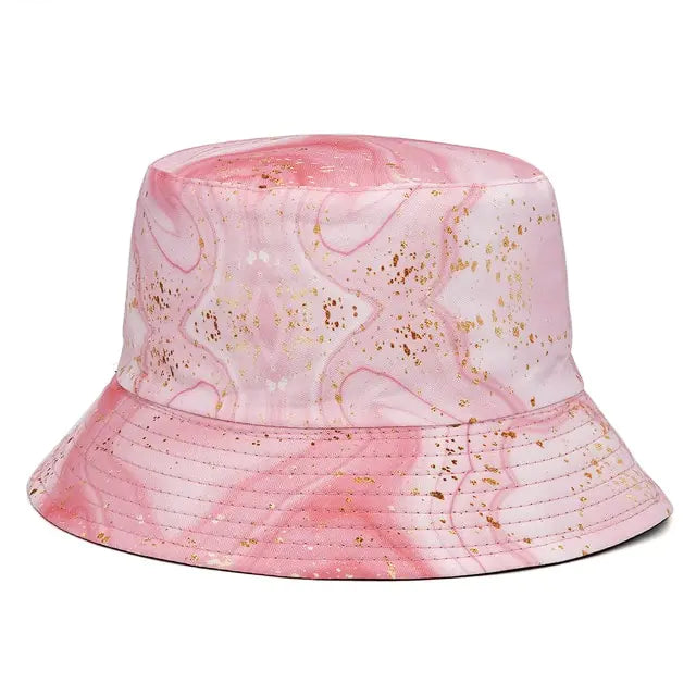 Vibrant Marble Print Reversible Bucket Hat