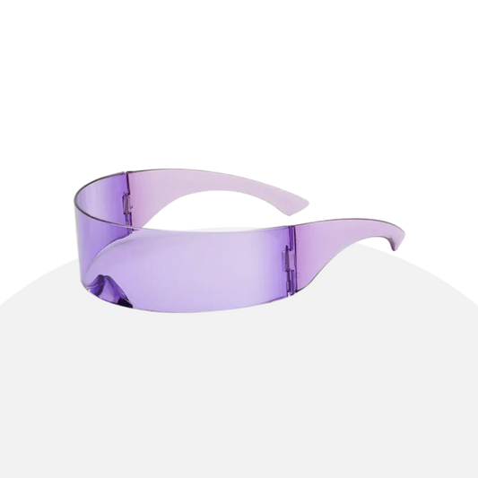 Futuristic Purple Visor Sunglasses - Rave, Cosplay, Festival Eyewear