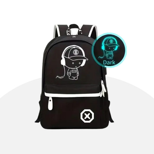 Luminous Music-Themed Backpack - USB Charging, Safe & Stylish