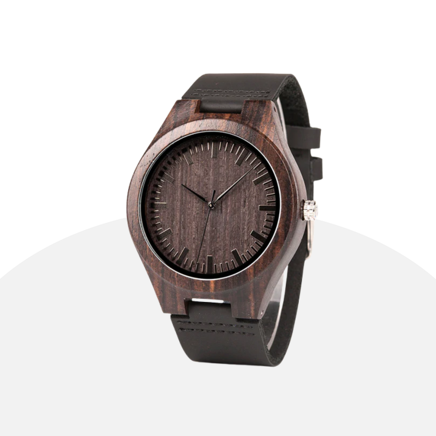 BOBO BIRD Men's Wooden Watch - Classic Style, Natural Ebony Wood