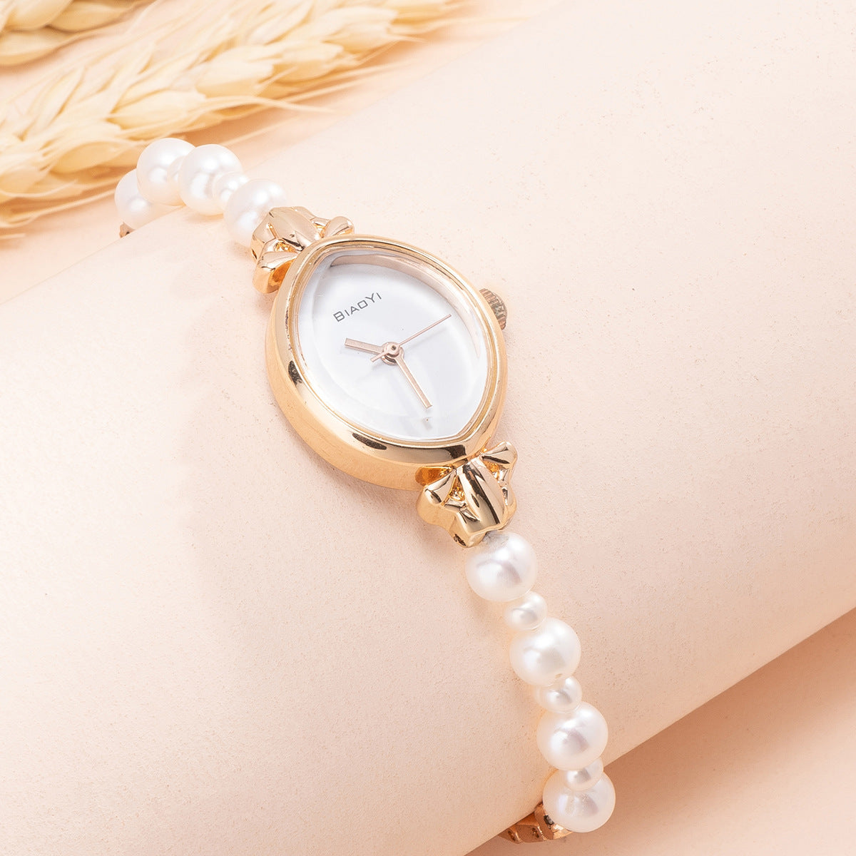 BIADYI Women's Pearl Bracelet Watch Elegant Gold Casual Fashion