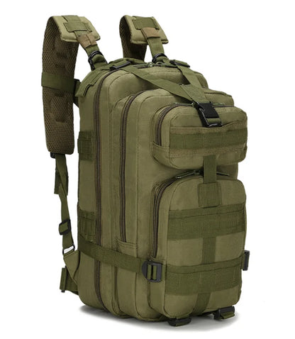 Compact Tactical Backpack - MOLLE, Water-Resistant, Camo Design