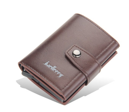 Baellerry Slim Wallet - RFID Blocking, Pop-up Card Holder, Leather